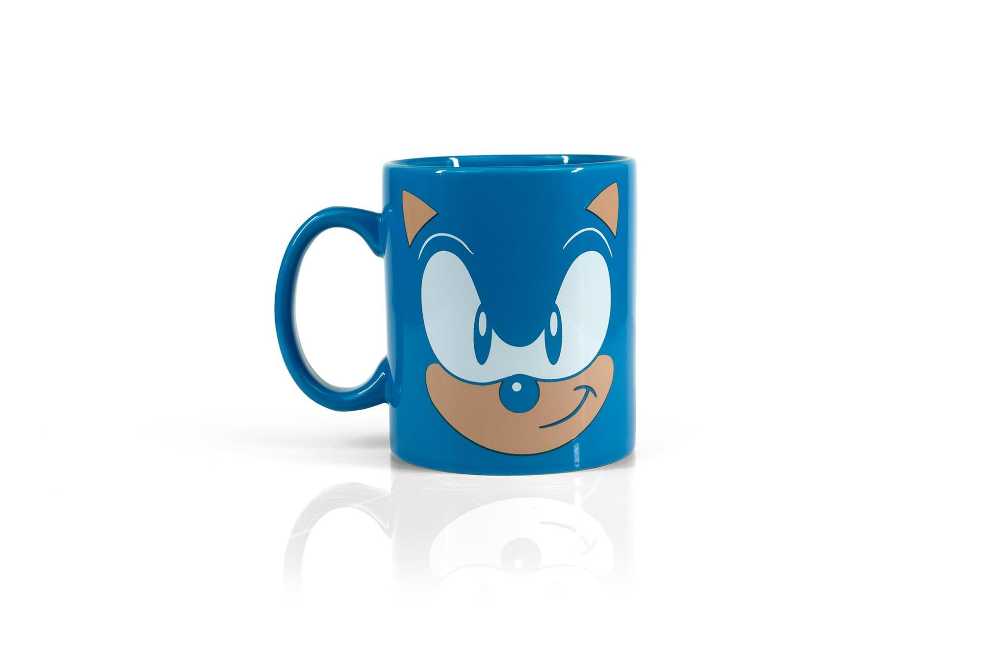 Front. Sonic - Sonic The Hedgehog Blue 16oz Ceramic Coffee Mug - Blue.