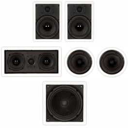 Theater Solutions by Goldwood - TST85 in Wall and in Ceiling 8" Speakers Home Theater 5.1 Speaker System - Paintable White