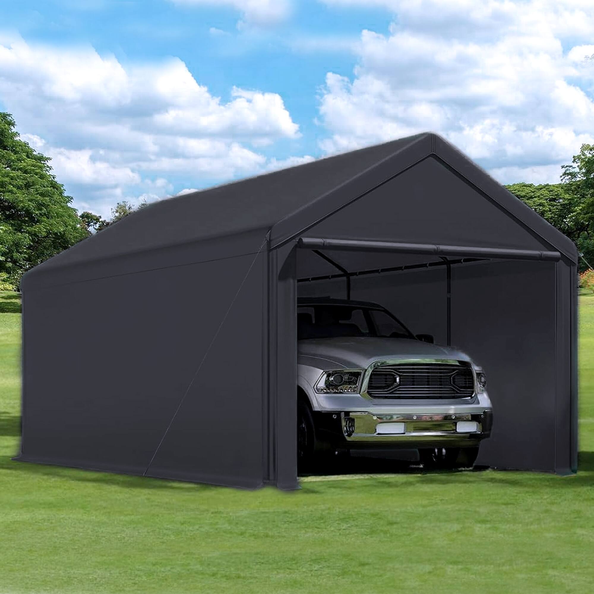 Alt View 2. Caravan Canopy - Caravan Canopy Domain 20x10 Foot Carport Tent Sidewalls, Black (Sidewalls Only) - Black.