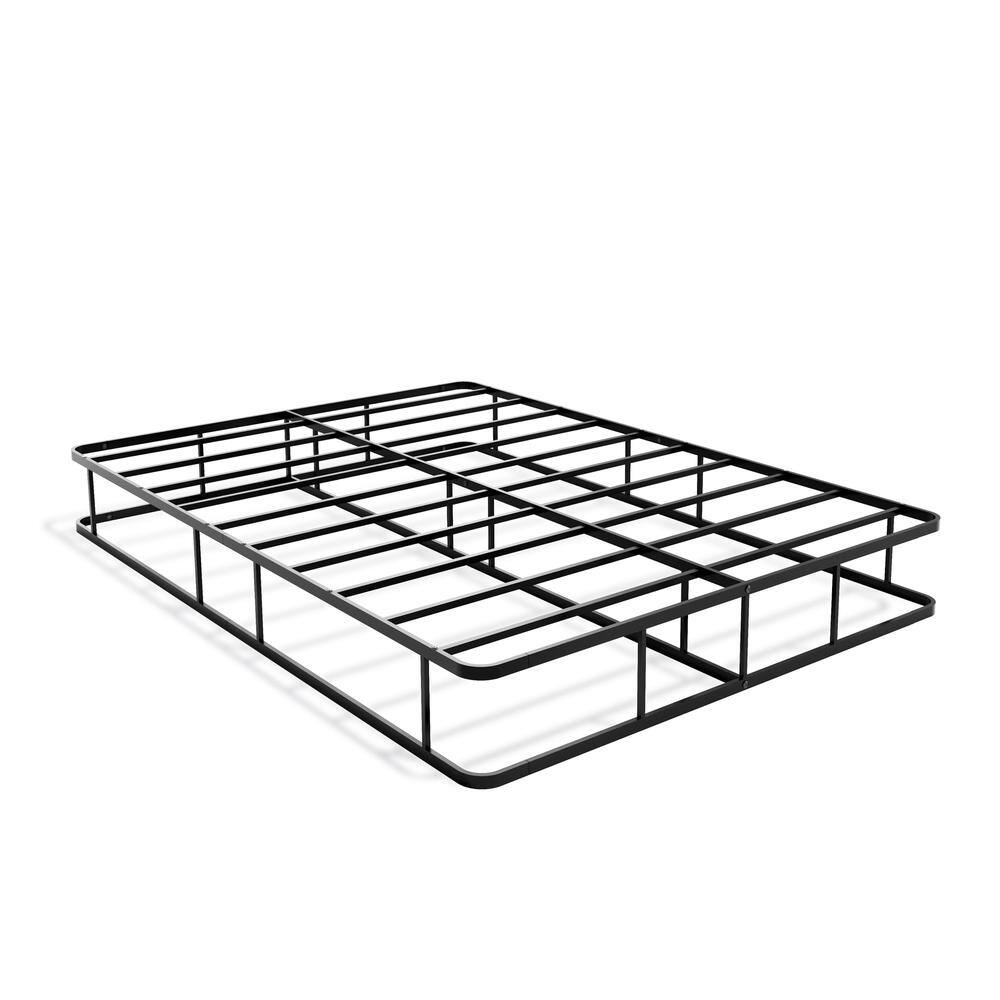 Angle. East West Furniture - DHFBBLK Dothan Full Bedframe with Magnificent Design Headboard and Footboard - Modern Metal Frame in Powder Coating - Black.