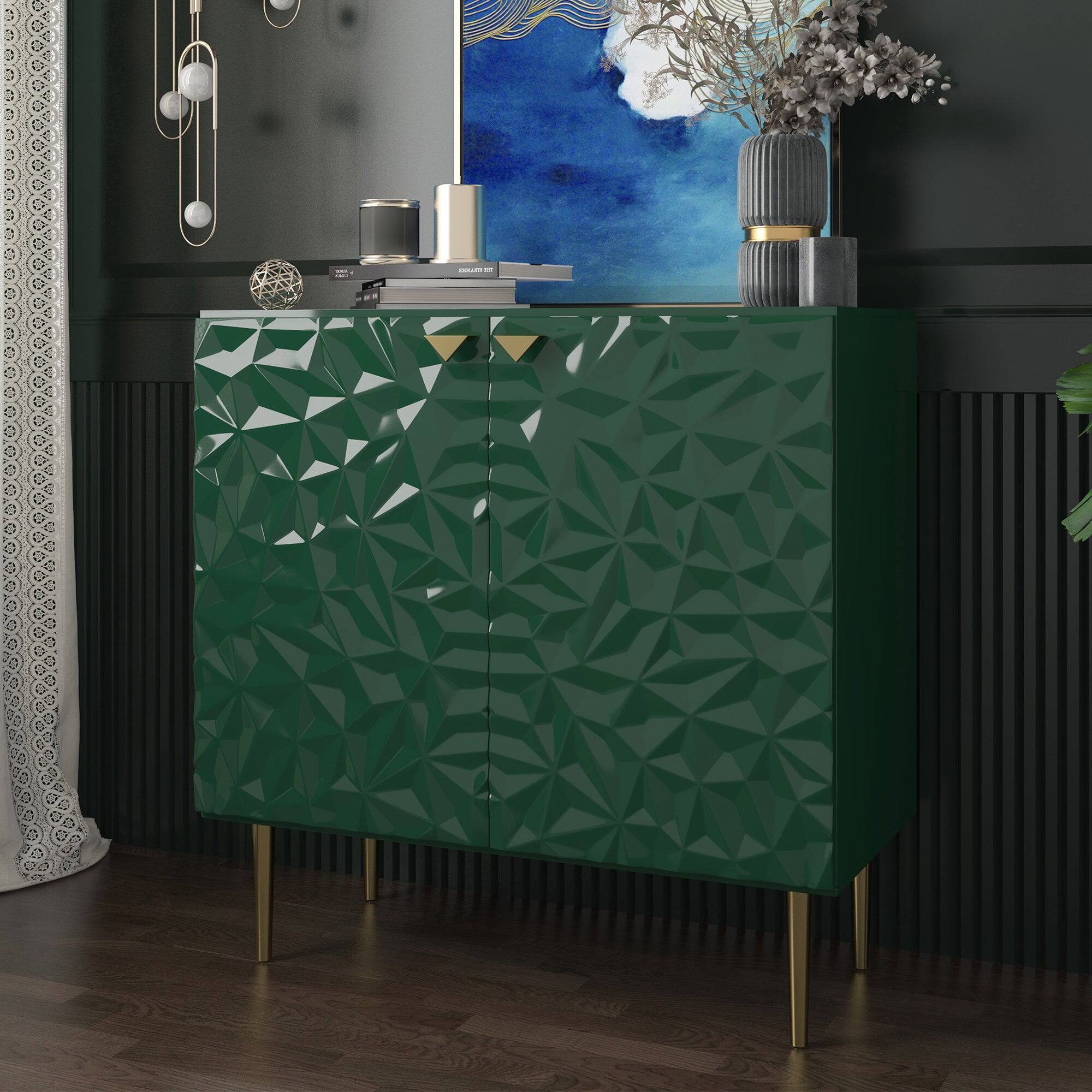 Alt View 2. Boyel Living - 2 Door Locker Accent Cabinet - Green.