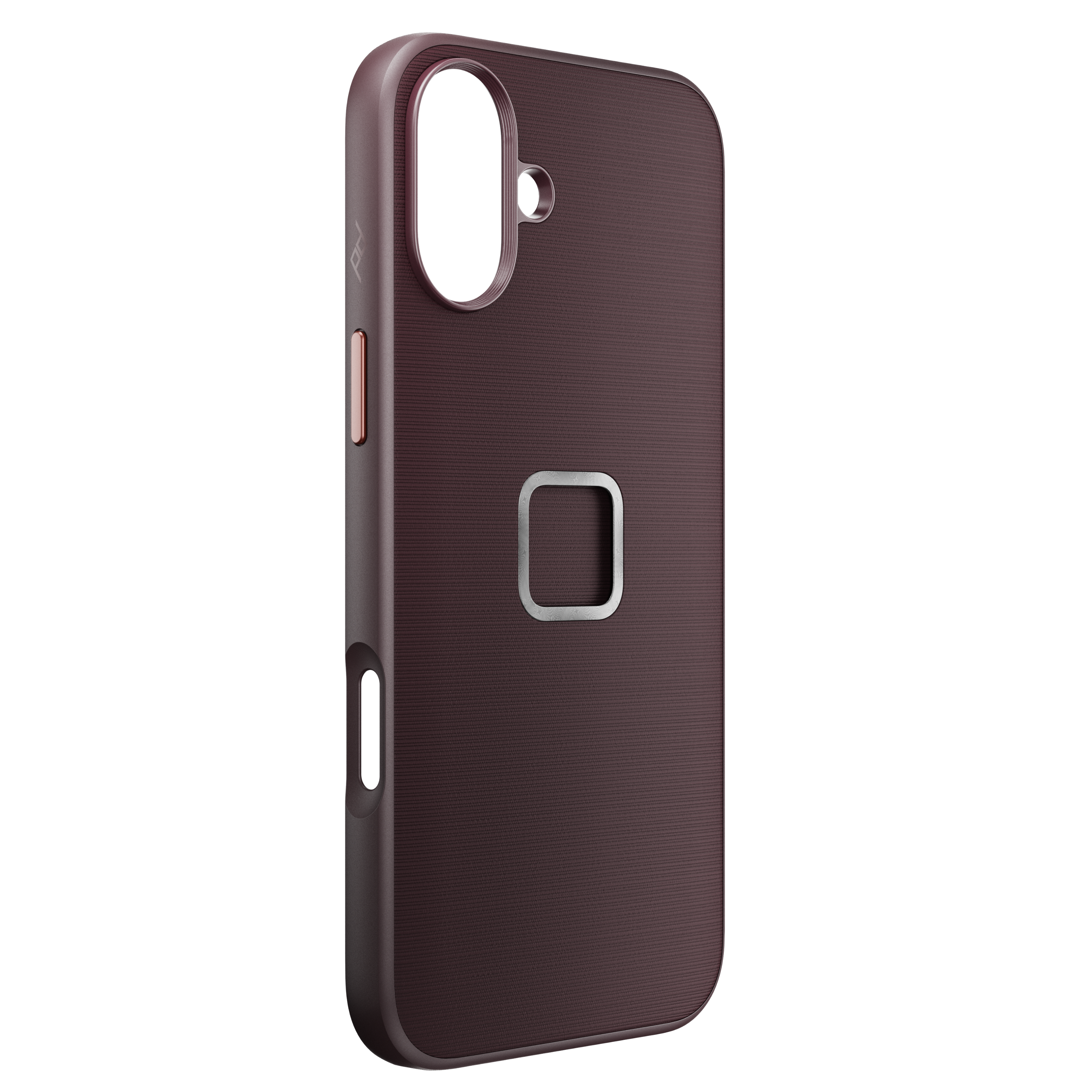 Angle. Peak Design - Everyday Fabric Case for iPhone 16 Plus - Eclipse.