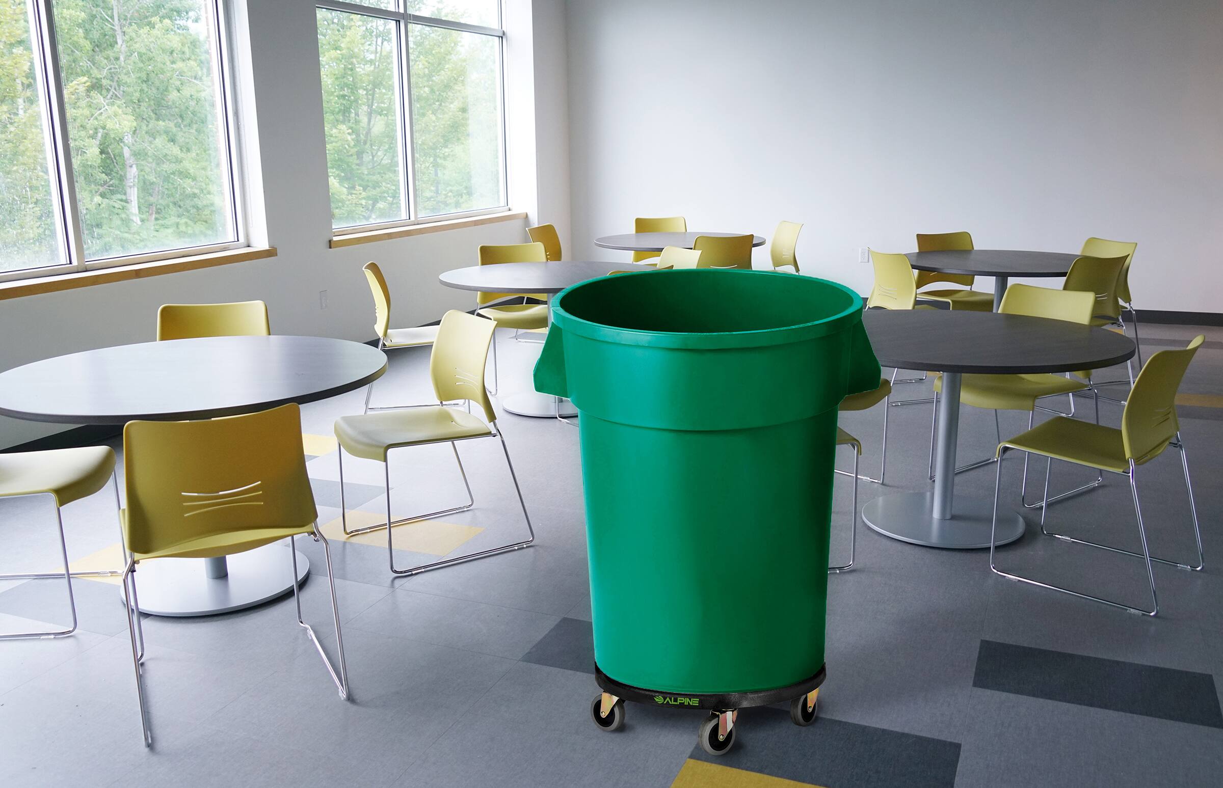 Alt View 4. Alpine Industries - 32 Gallon Trash Can Receptacle Dolly - Black.