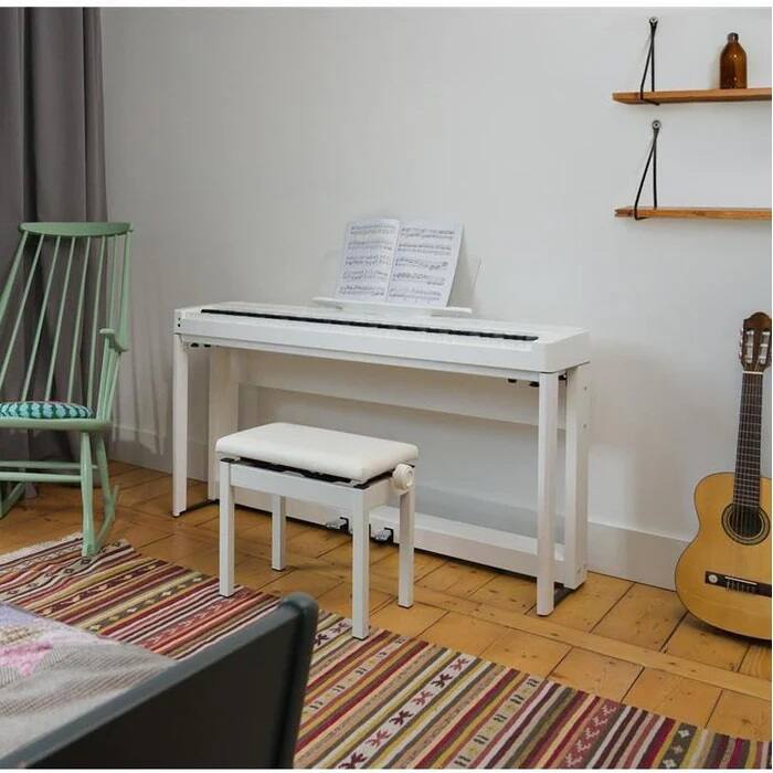 Alt View 4. Kawai Pianos - ES520 88-Key Digital Piano with Responsive Hammer Compact II Action | Built-in Bluetooth and Integrated Lesson Books - Snow White.