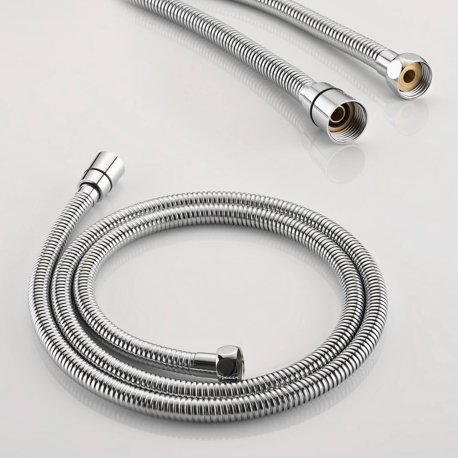 Left. Akoasm - 7-Spray Dual Shower System Kit: Adjustable Rainfall & Handheld with Pause & 48 Settings, Complete Set-Chrome - Chrome.