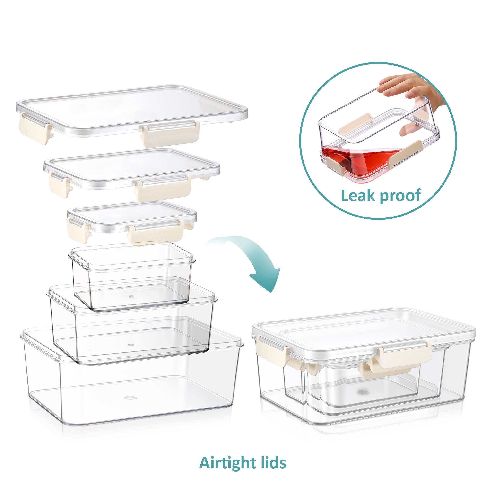 Leak proof  
Airtight lids