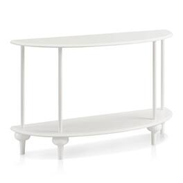 Furniture of America - Soela Half Moon Composite Console Table with Shelf - White