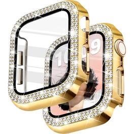 Entronix - Case Compatible with iWatch Series Ultra (3rd/2nd/1st Gen), 49mm - Diamond Cover w/ Built-In Screen Protector - Gold