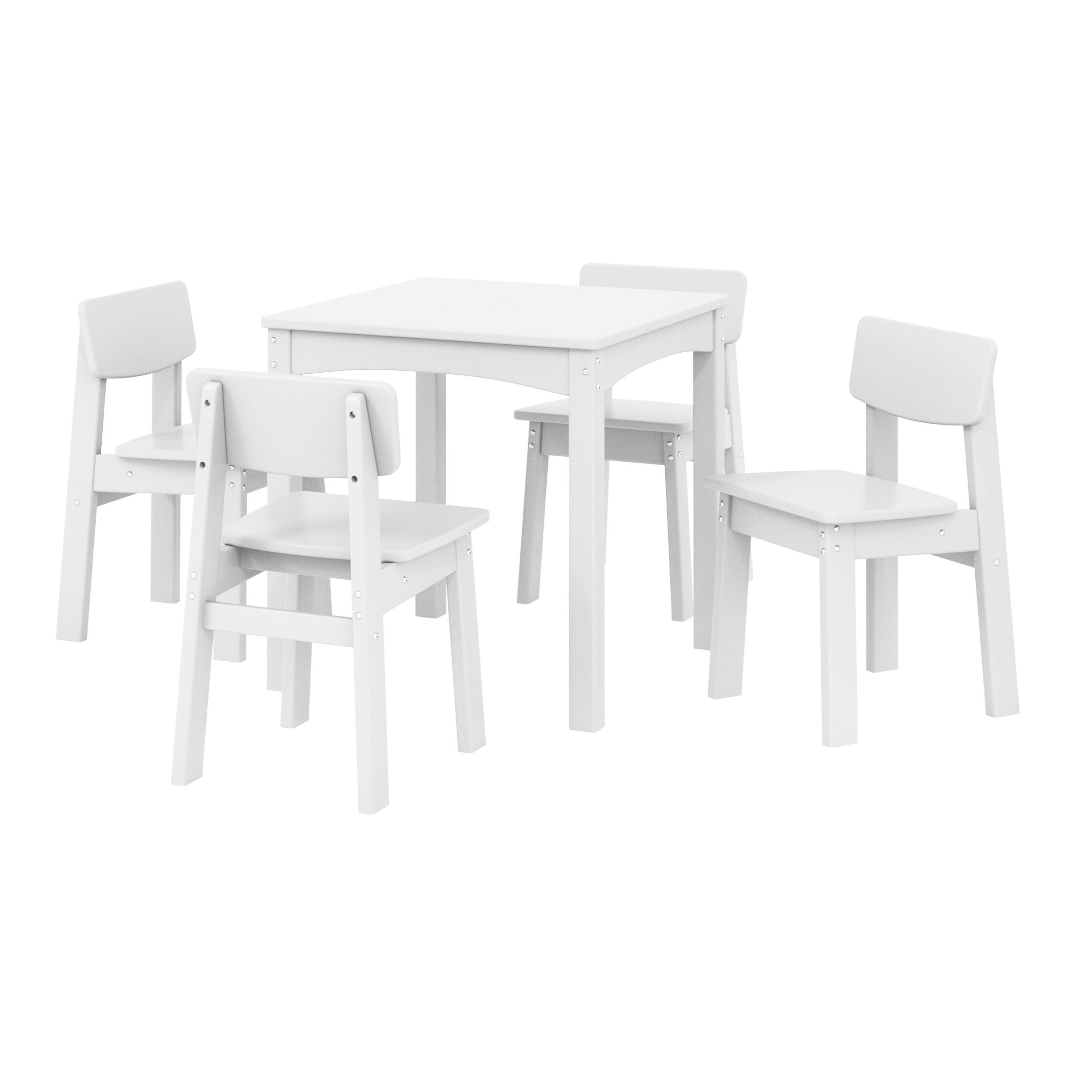 WestinTrends - Treehouse Kids 5-Piece Modern HDPE Dining Table and Chairs Set - White price history on PriceWatchPro