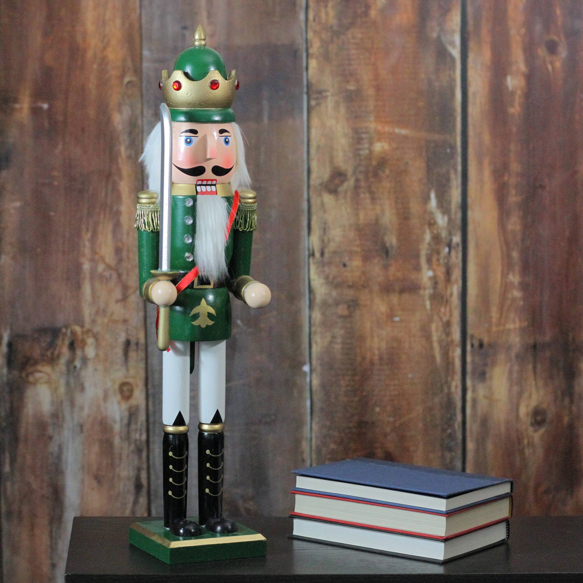 Alt View 1. Northlight - 24" Green and Gold Christmas Nutcracker King with Sword - Green.