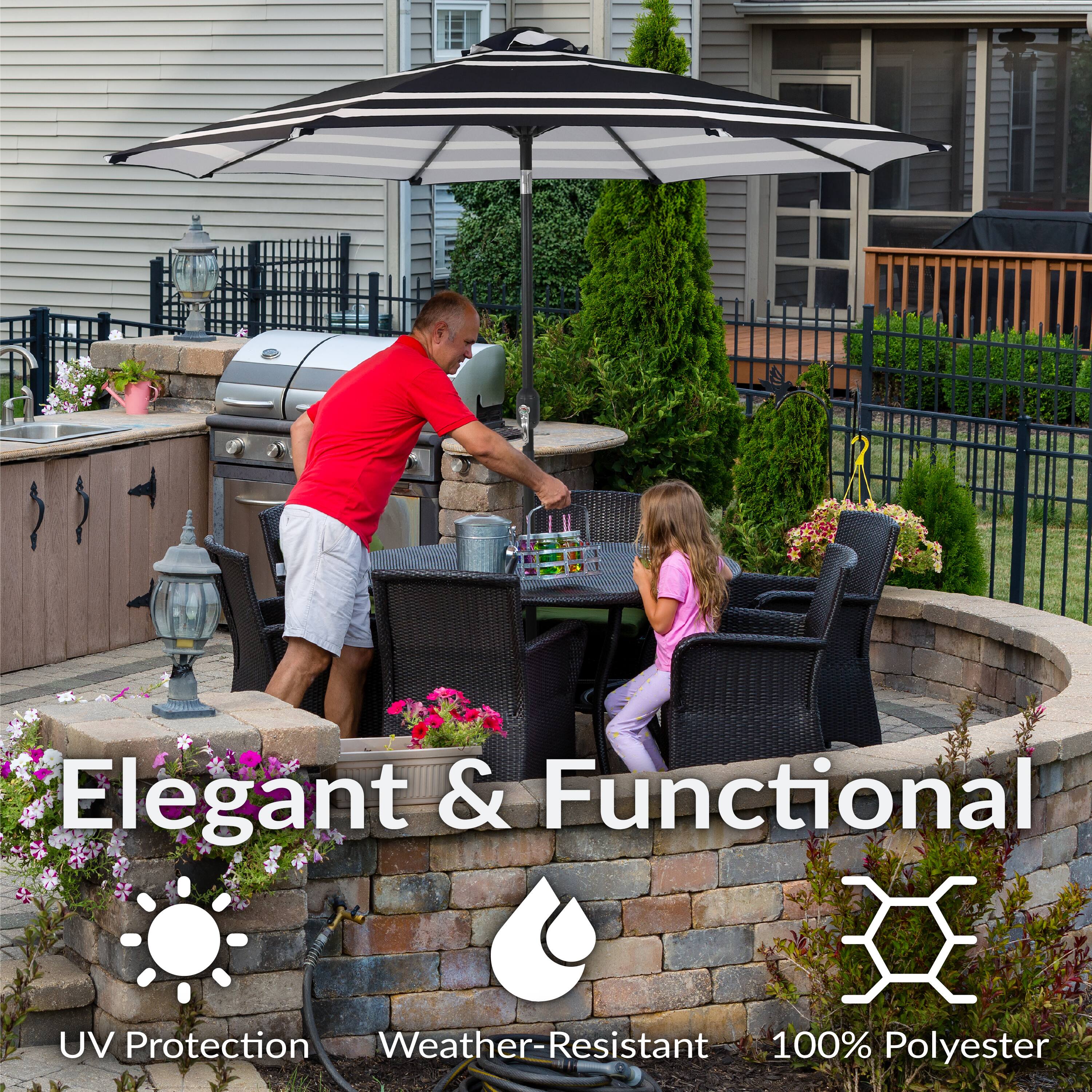 Elegant & Functional

UV Protection  
Weather-Resistant  
100% Polyester