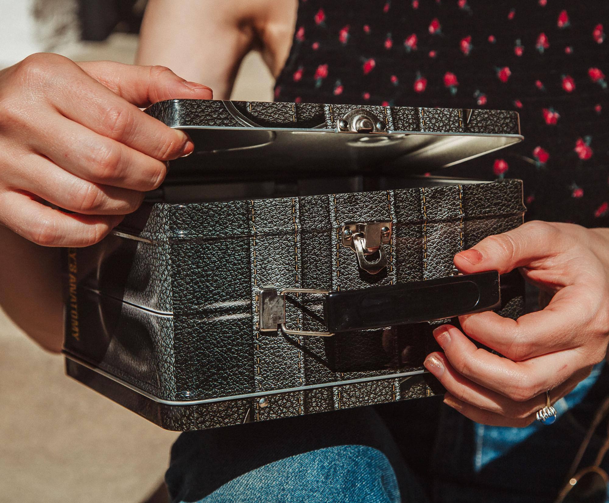 Alt View 2. Toynk - Grey's Anatomy Doctors Bag Metal Tin Lunch Box Tote | 8 x 7 x 4 Inches - Black.