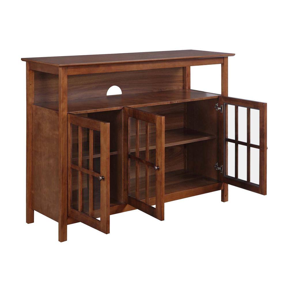 Alt View 1. FurniFact - Stylish TV Stand with Storage Cabinets and Shelf for TVs up to 55 Inches - Brown.