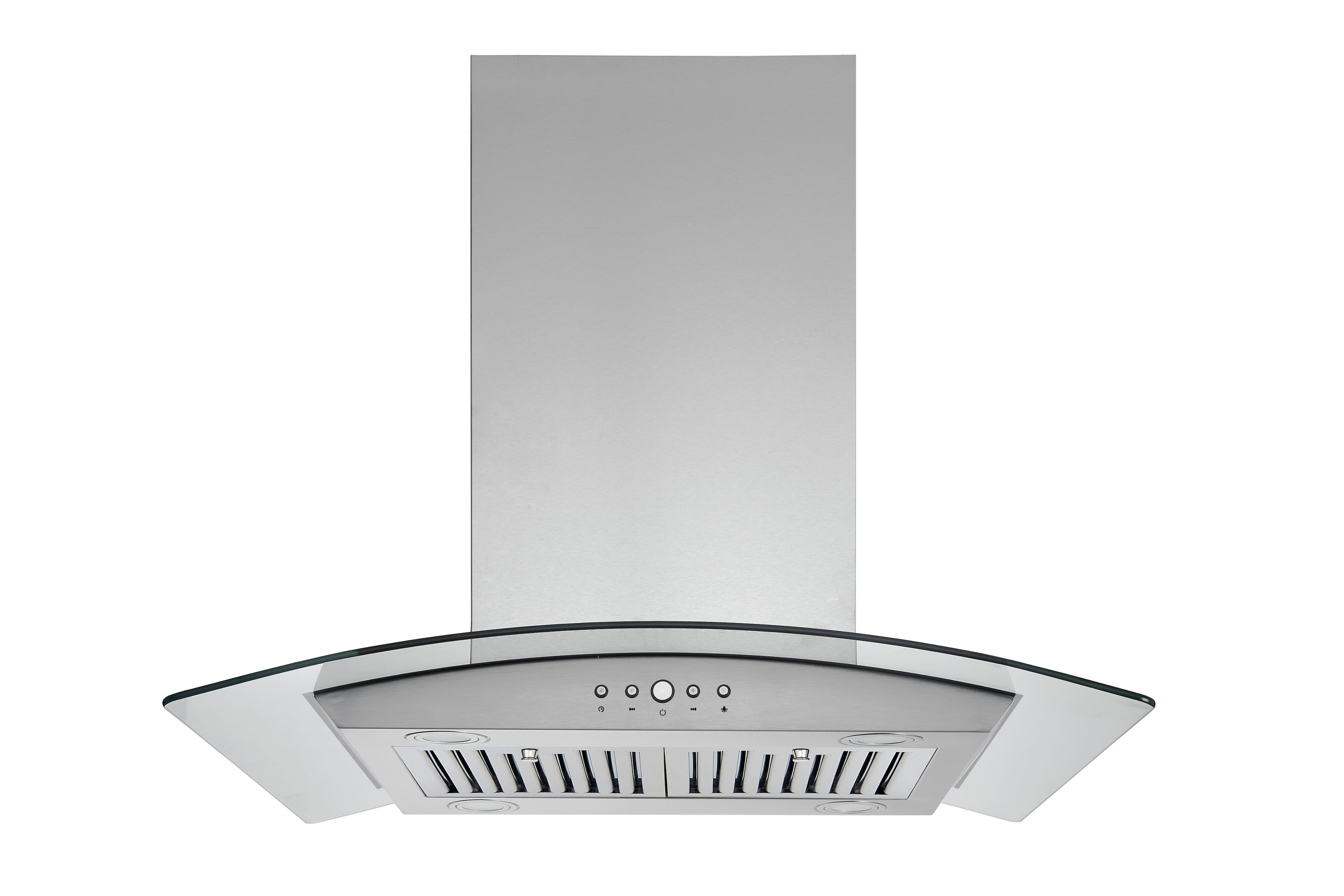 Front. Hauslane - Hauslane IS-200 36-in Convertible Stainless Steel Island Range Hood - Silver.