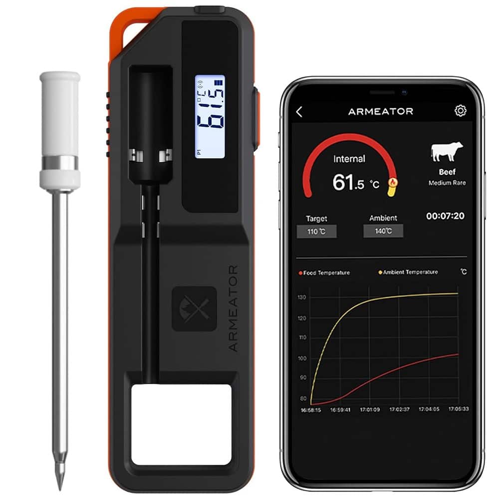PARKER SLATER - Smart Meat Thermometer - App Controlled, Instant Read, for BBQ, Grill, Oven