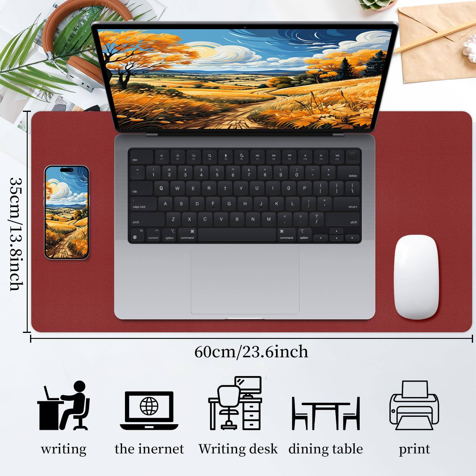 35cm/13.8inch

60cm/23.6inch

writing the internet Writing desk dining table print