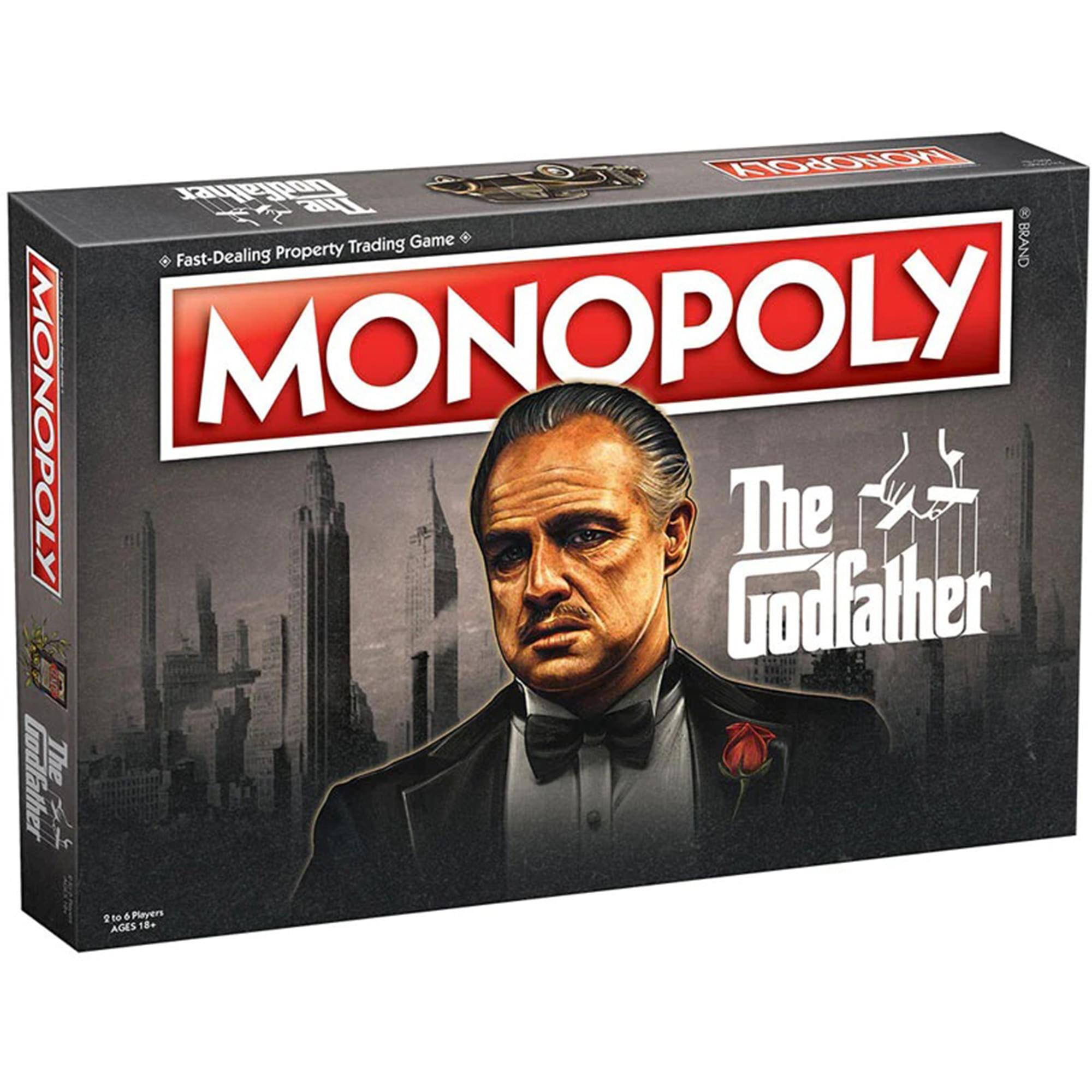MONOPOLY  
The Godfather  
Fast-Dealing Property Trading Game  
2 to 6 Players  
AGES 18+