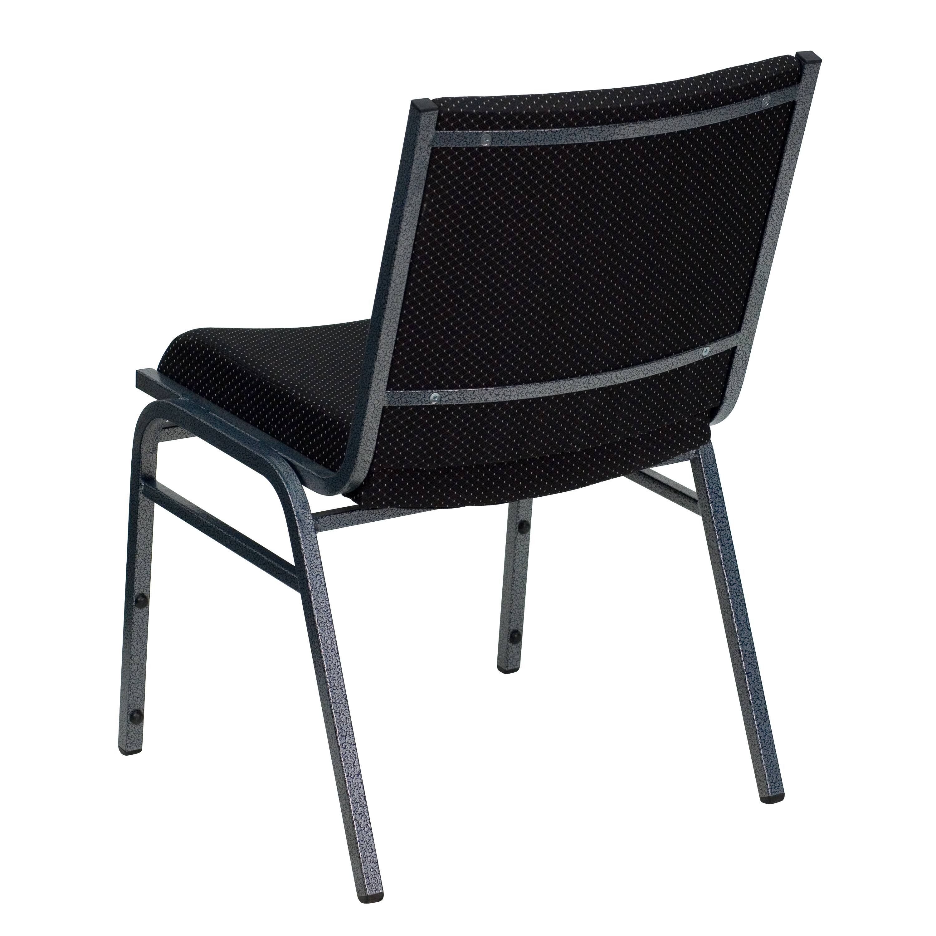 Alt View 4. Emma + Oliver - Heavy Duty Reception/Guest Stack Chair - Black Patterned Fabric.