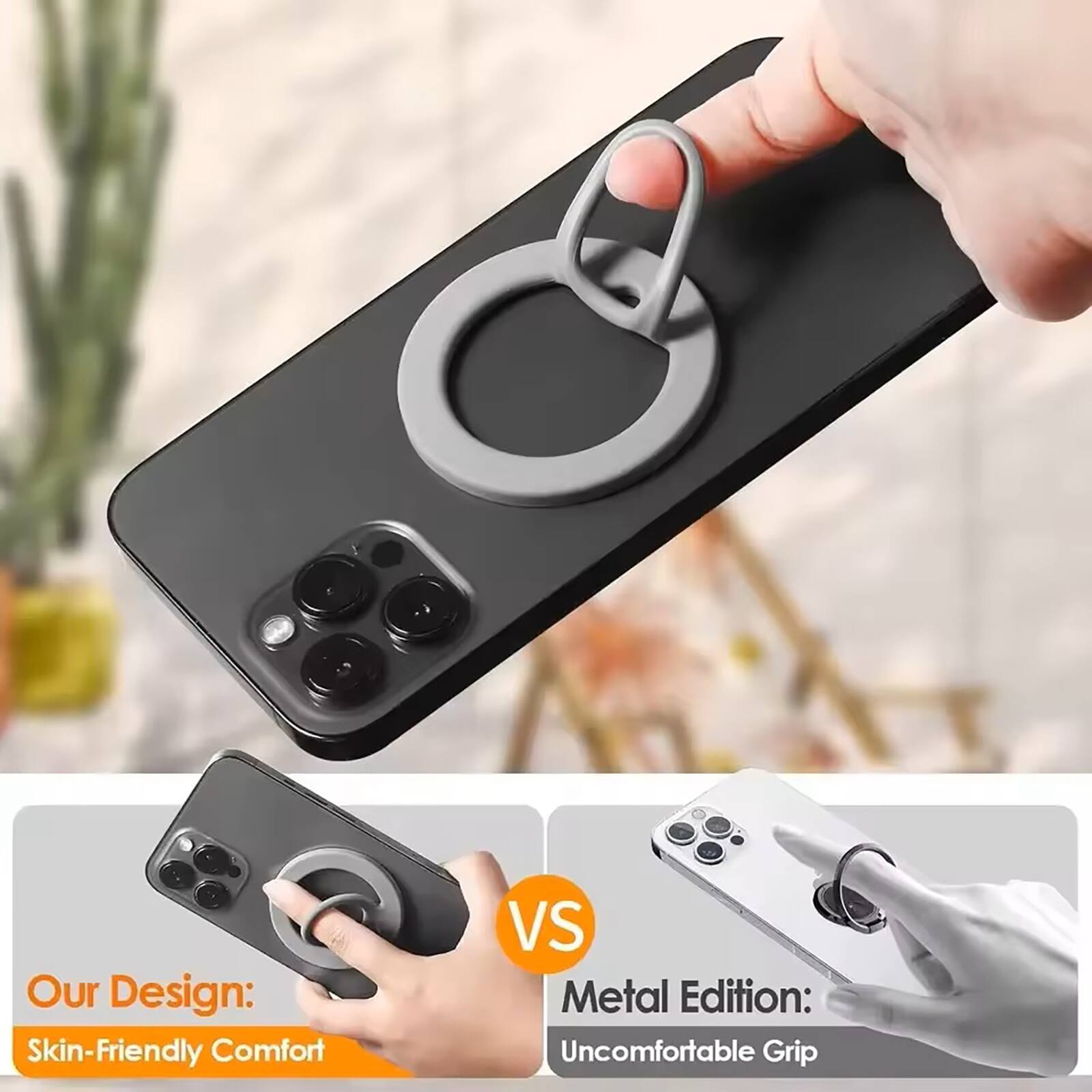 Our Design: Skin-Friendly Comfort  
VS  
Metal Edition: Uncomfortable Grip