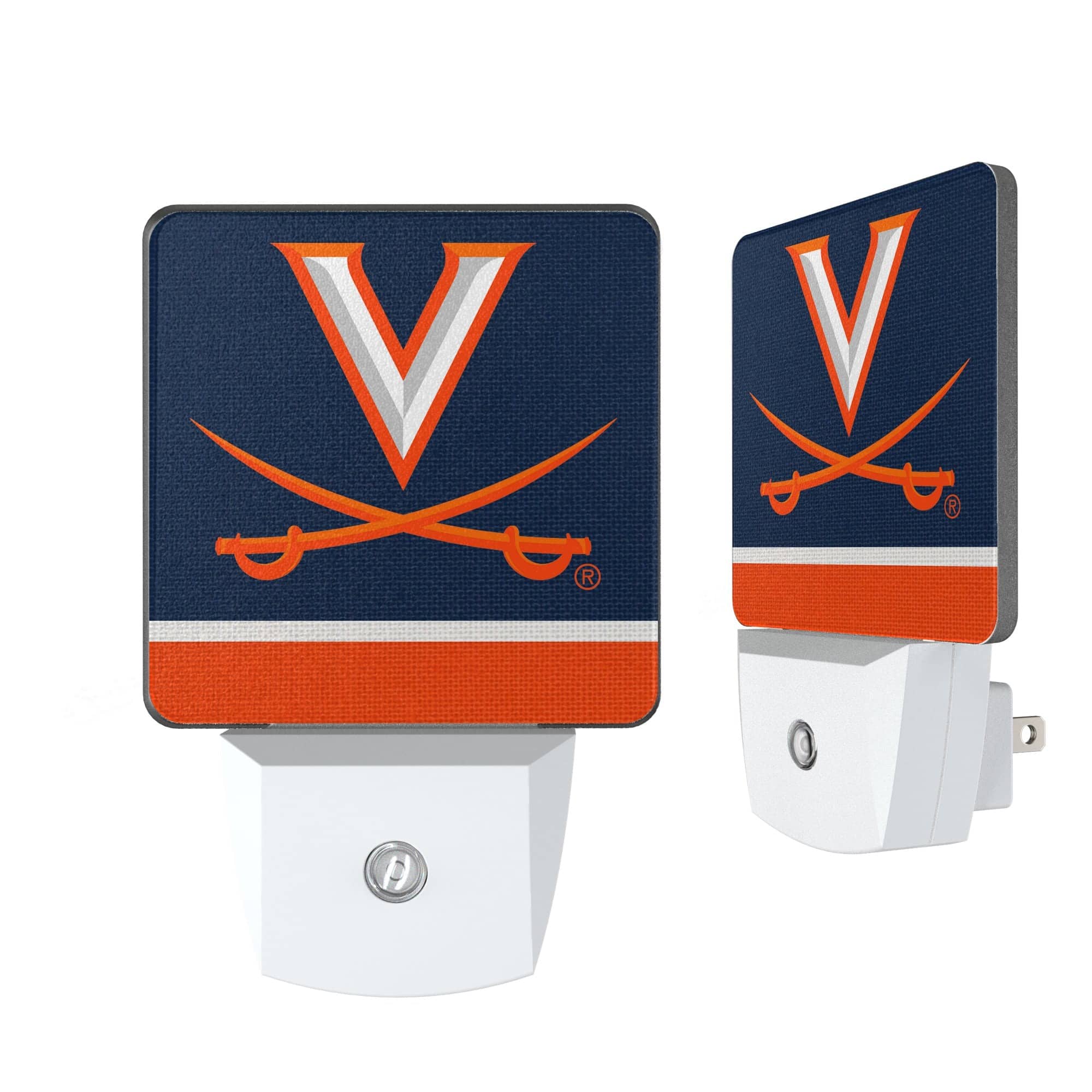 Keyscaper - Virginia Cavaliers Stripe Design Nightlight 2-Pack - Multicolor