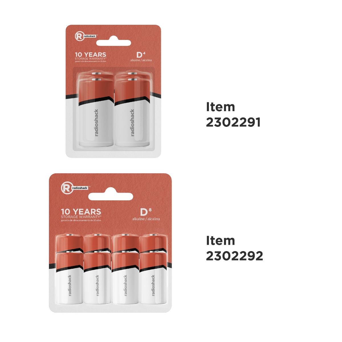 R  
10 YEARS STORAGE WARRANTY  
alkaline / alcalina  
Item 2302291  

R  
10 YEARS STORAGE WARRANTY  
alkaline / alcalina  
Item 2302292