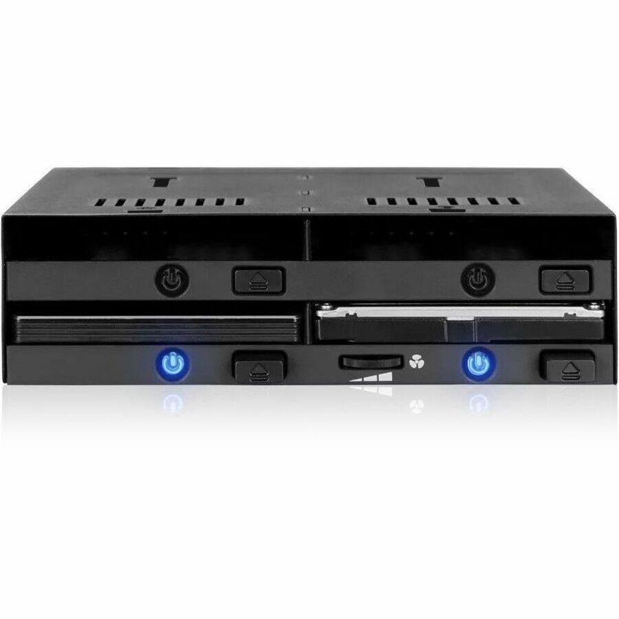 Alt View 5. Icy Dock - Icy Dock FlexiDOCK MB014SP-B R1 Drive Enclosure for 5.25" SATA/600, 12Gb/s SAS - SATA Host Interface - Black - Hot.