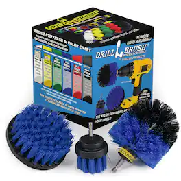 Drillbrush - 3 PC Kayak Cleaning Kit - Boat - Marine Scrub Brush Attachment for Drill - Pool Brush