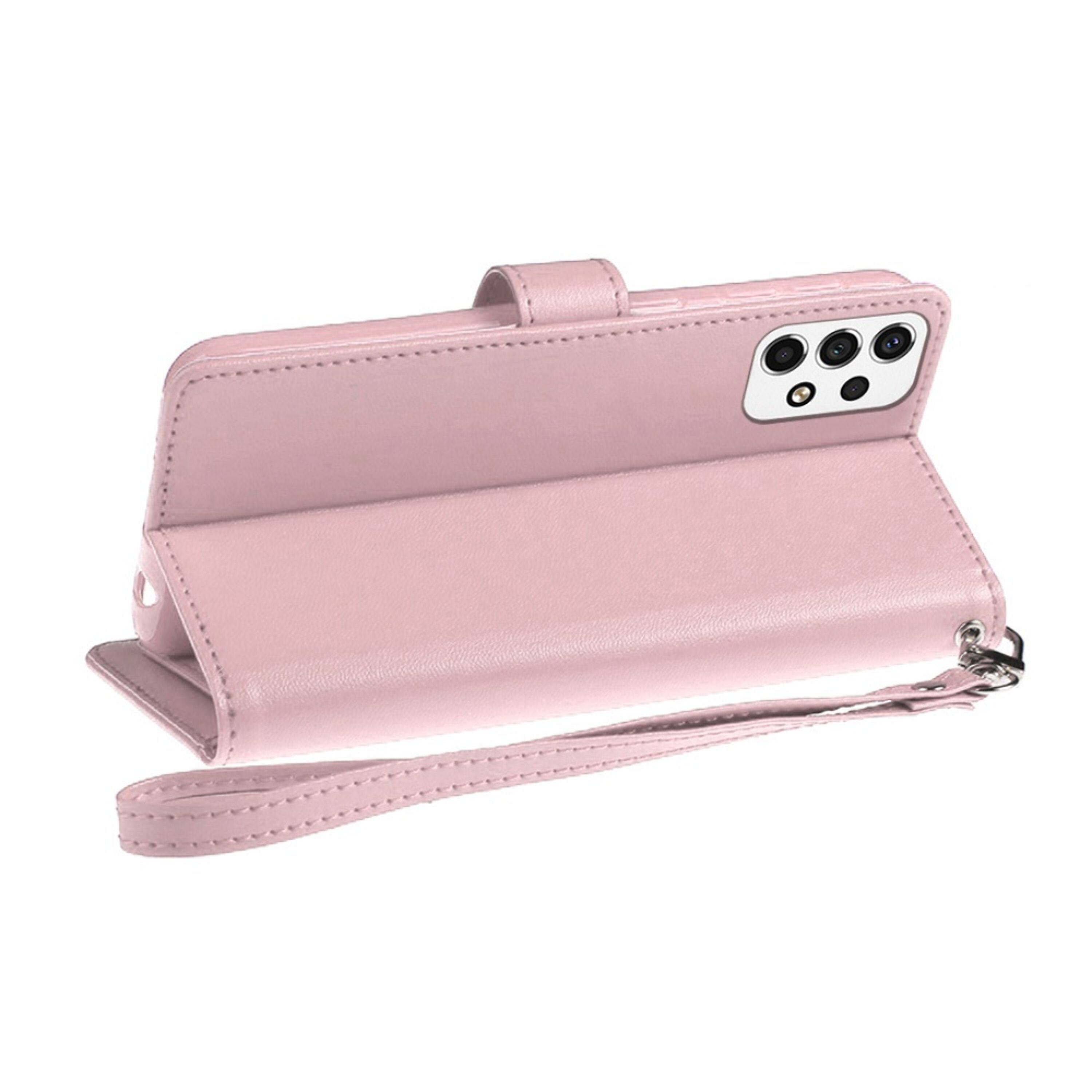 Left. Kitcheniva - PU Leather Phone Wallet With Extra Card Flap For Samsung Galaxy S24 Ultra Rose Gold - Rose Gold.