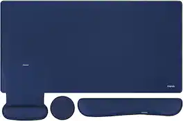 mosiso - Keyboard Wrist Rest Large Gaming Mouse Pad, 4 in 1 Memory Foam Desk Mat Ergonomic Rest Wrist for Home Office Game - Navy Blue