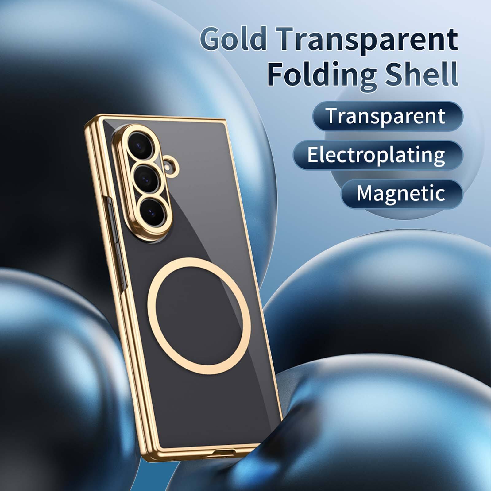 Gold Transparent Folding Shell  
Transparent  
Electroplating  
Magnetic