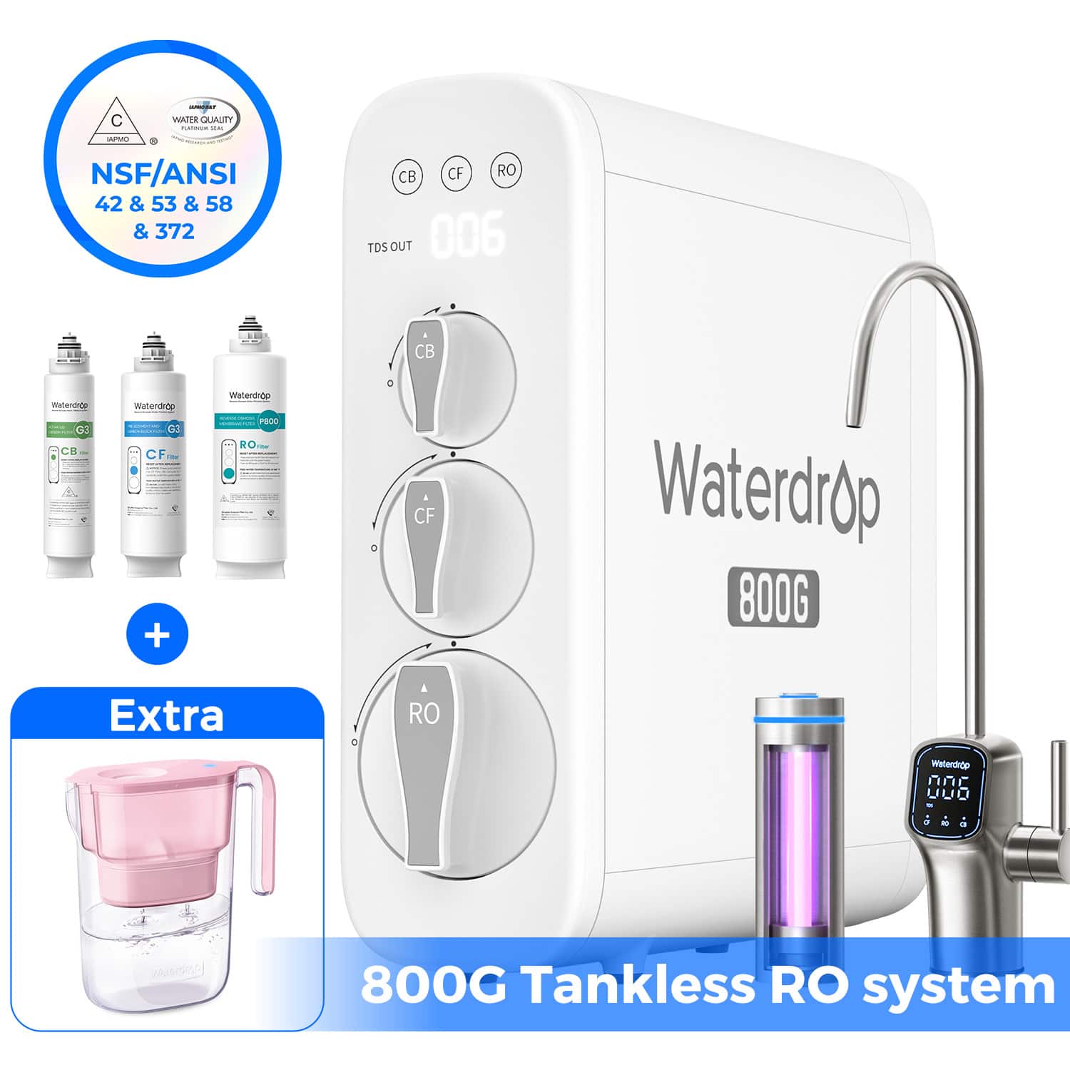 C WATER QUALITY NSF/ANSI 42 & 53 & 58 & 372

CB CF RO TDS OUT 006 CB - CH watendrop d3 CF -- + Waterdrop FOOO RO - A CF Waterdrop 800G Extra RO Matenagp 006 - a 800G Tankless RO system