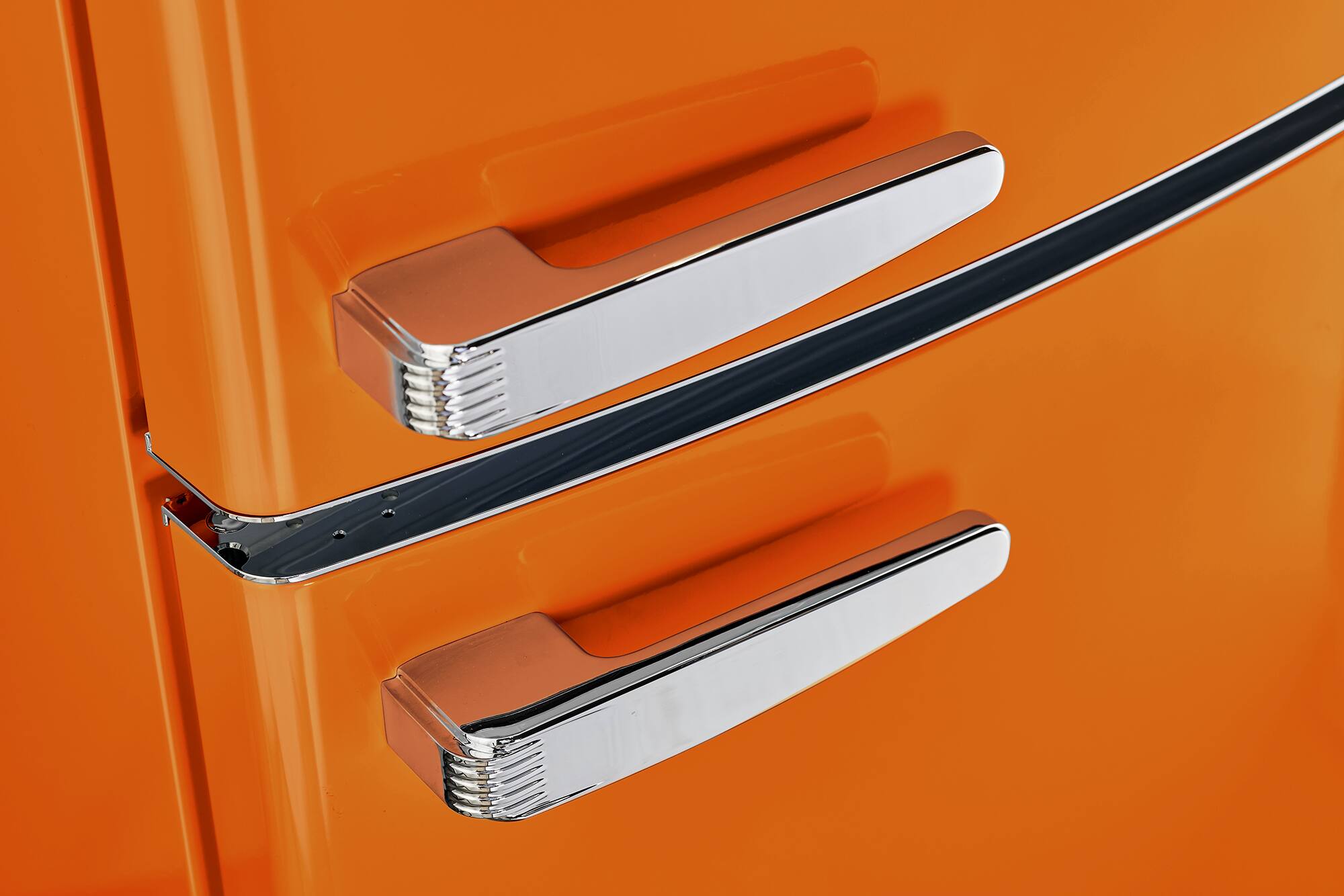 Alt View 22. Unique Appliances - Classic Retro 23.8 in 11.7 cu. ft. Frost Free Retro Bottom Freezer Refrigerator ENERGY STAR - Orange Creamsicle.