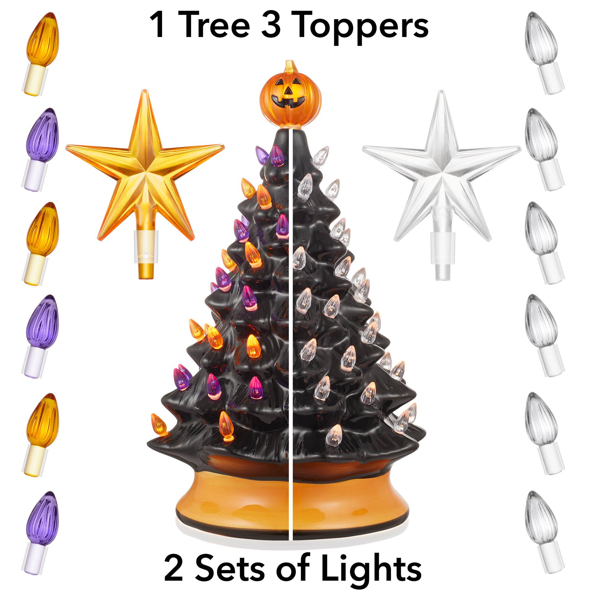 1 Tree 3 Toppers  
2 Sets of Lights