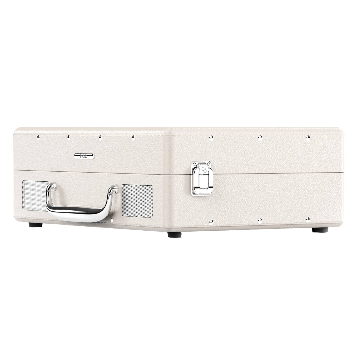 Back. Mixx - 5-Watt Revival 55 3-Speed Belt-Drive Manual Suitcase Record Player with Built-in Speakers, Bluetooth, Aux - Cream.