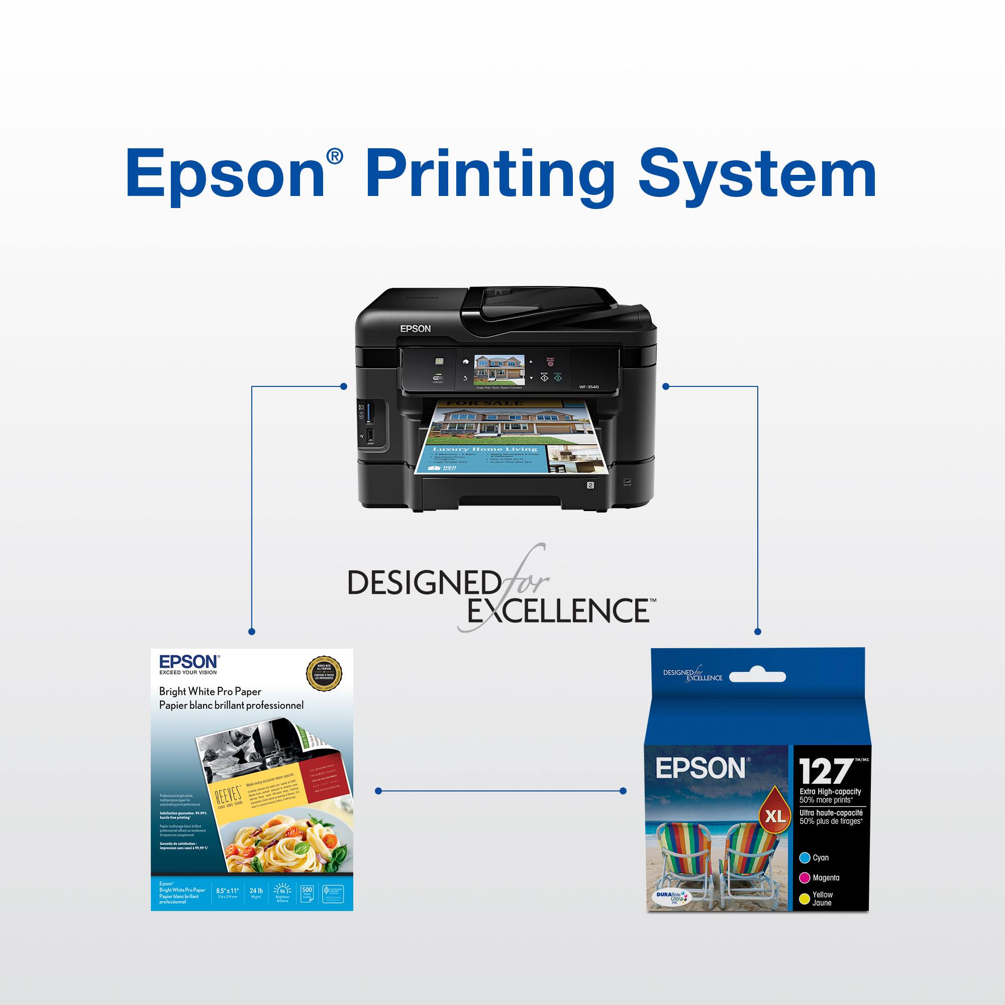Epson Printing System Designed for Excellence Epson Bright White Premium Paper 127 Cards