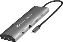 j5create - USB-C 11-in-1 PD 3.1 140W Dual 4K HDMI Multi-Port Dock - space grey