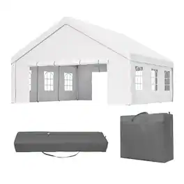 RYHNUYNE - 20x20 FT Party Tent Removable Sidewalls 2 Bags Waterproof UV Canopy Weddings BBQs - White