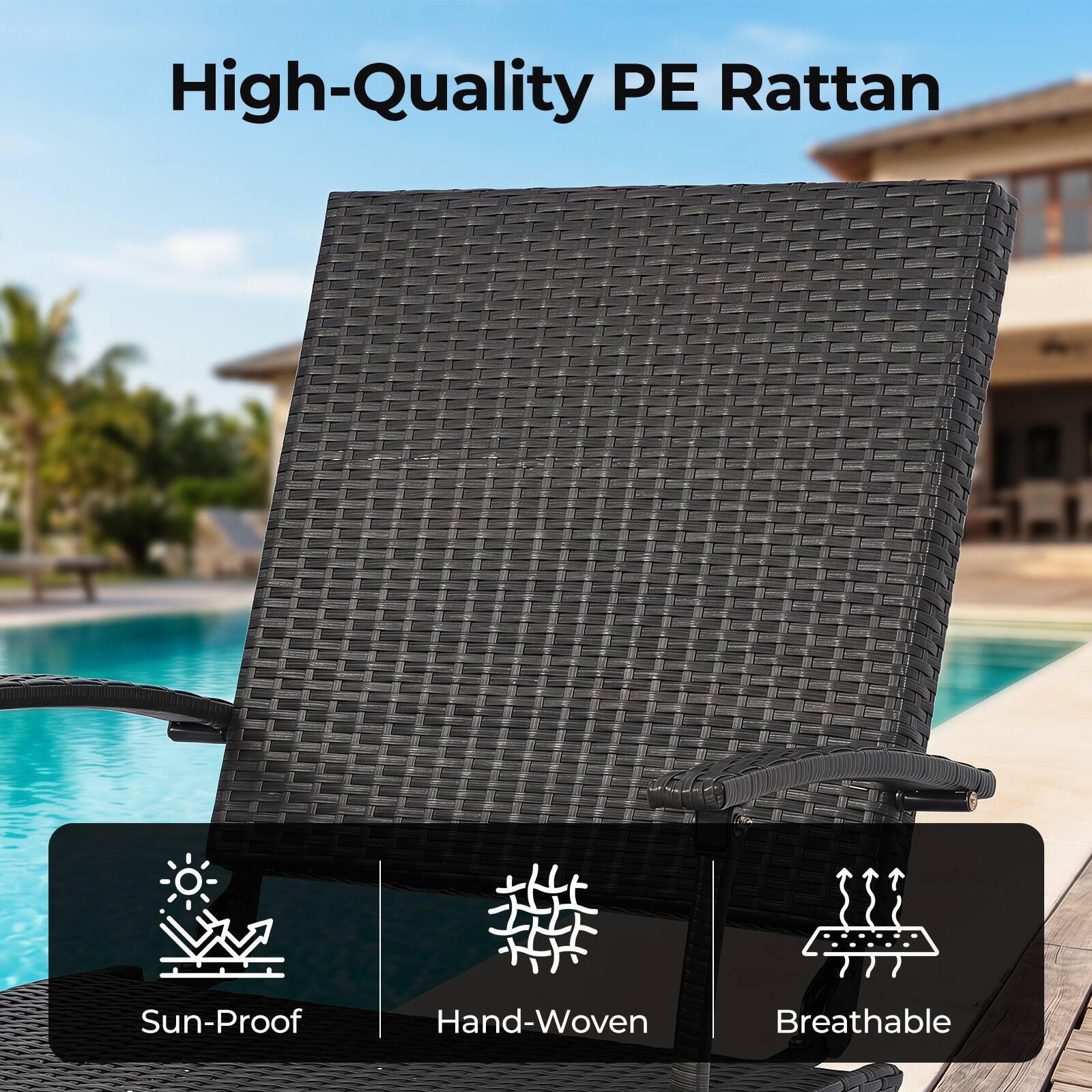 High-Quality PE Rattan Sun-Proof Hand-Woven Breathable