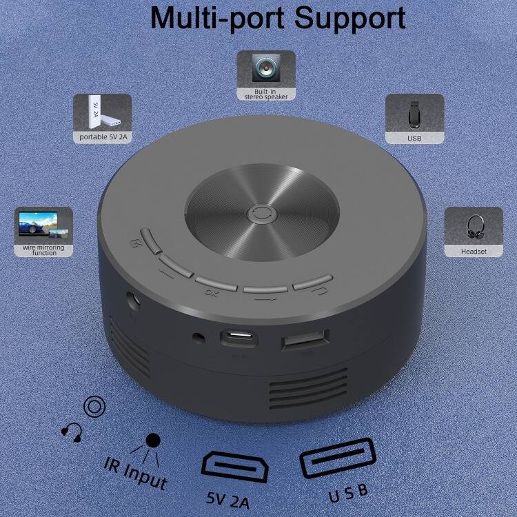 Multi-port Support

- Built-in stereo speaker
- Portable 5V 2A
- USB
- Headset
- Wire mirroring function
- IR Input
- 5V 2A USB