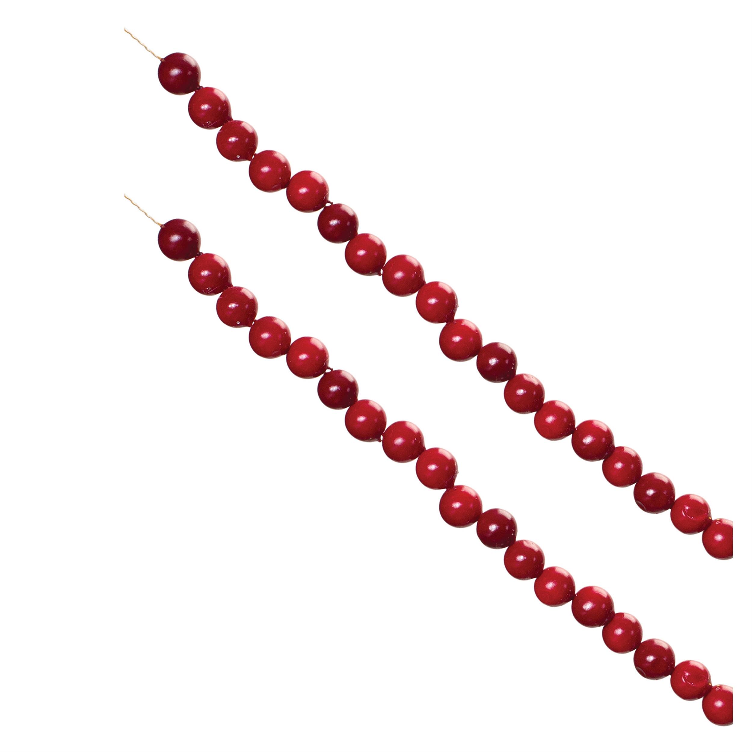 Left. BreeBe - Cranberry String Garland (Set of 2) - Red.