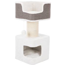 TRIXIE - Ava XXL Jute & Plush 2-Level Cat Tree with Scratching Post & Condo - Gray/White