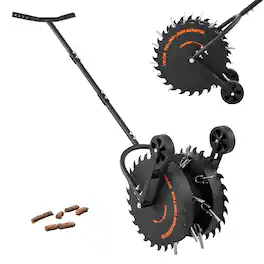 VEVOR - Rolling Lawn Core Aerator, 16.6 in Coring Aerator Roller with Anti-Clog Tines, Heavy Duty & Rust-Resistant, Yard Grass - Black