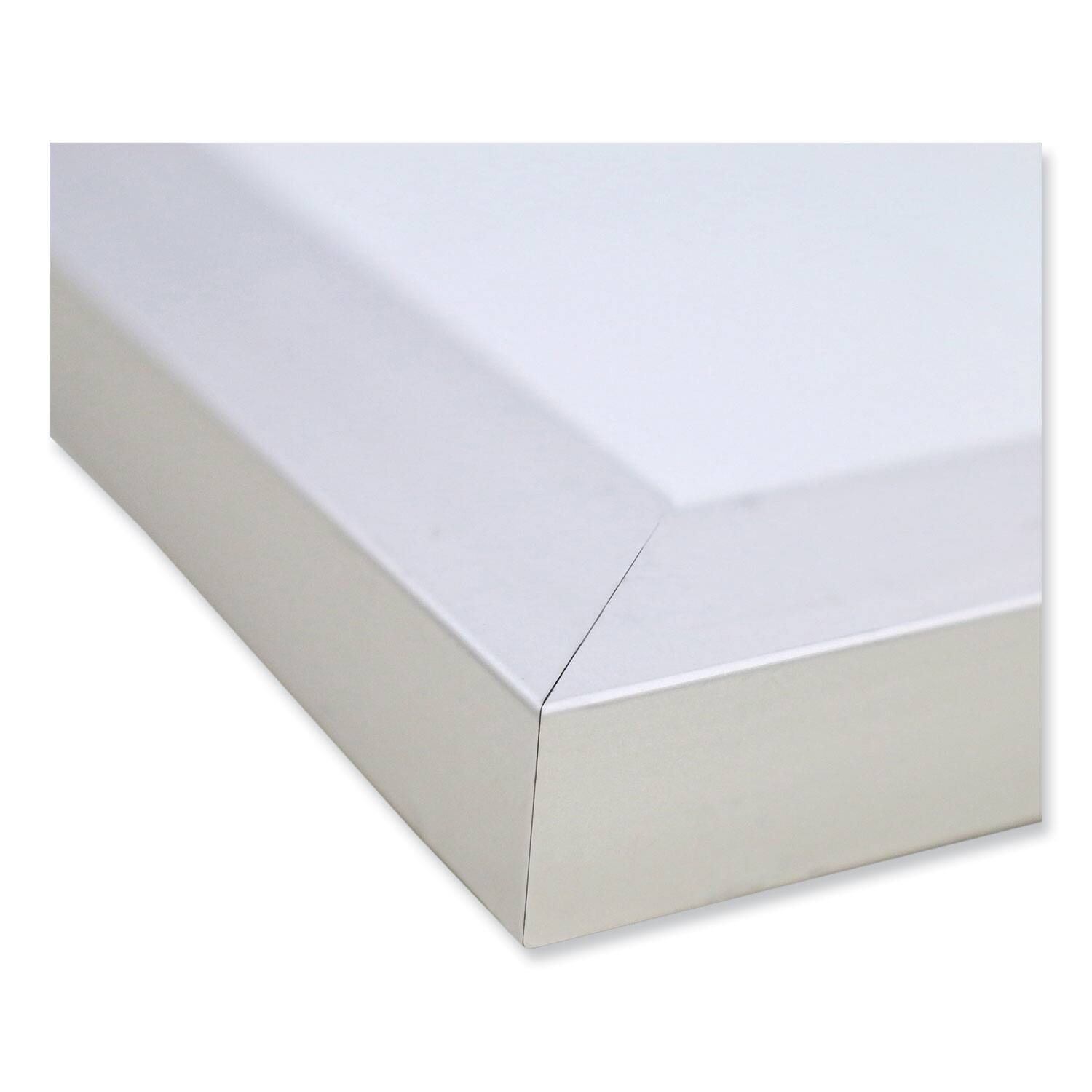 Angle. Ghent - REMOVE - Magnetic Porcelain Whiteboard with Aluminum Frame, 96.5" x 48.5", White Surface, Satin Aluminum Frame.