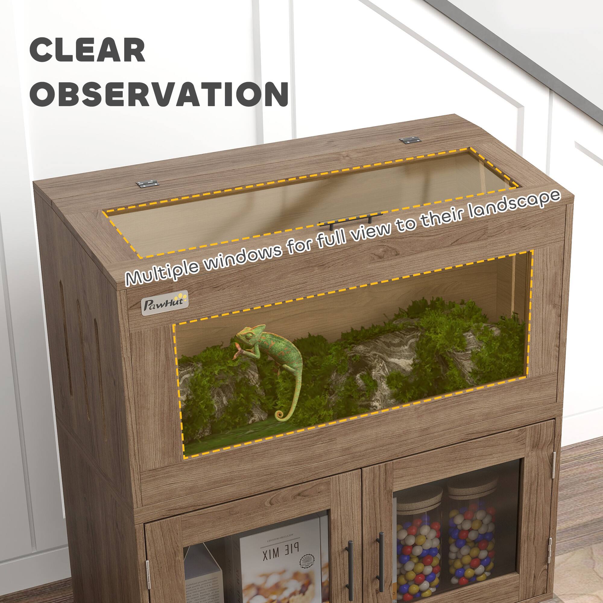 CLEAR OBSERVATION  
Multiple windows for full view to their landscape  
PawHut