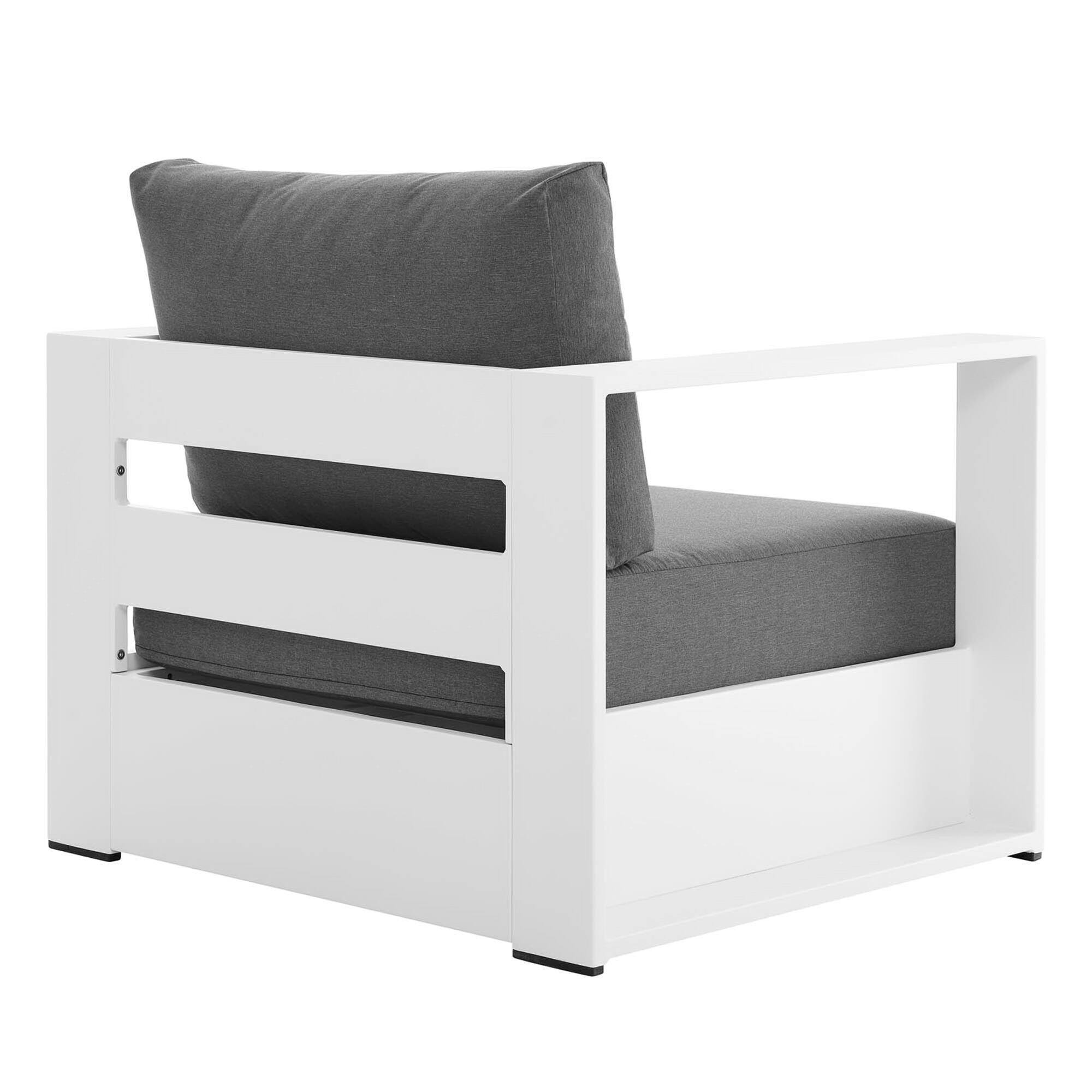 Alt View 4. Modway - Tahoe 2-Piece Outdoor Patio Powder-Coated Aluminum Armchair Set by Modway - White Charcoal.