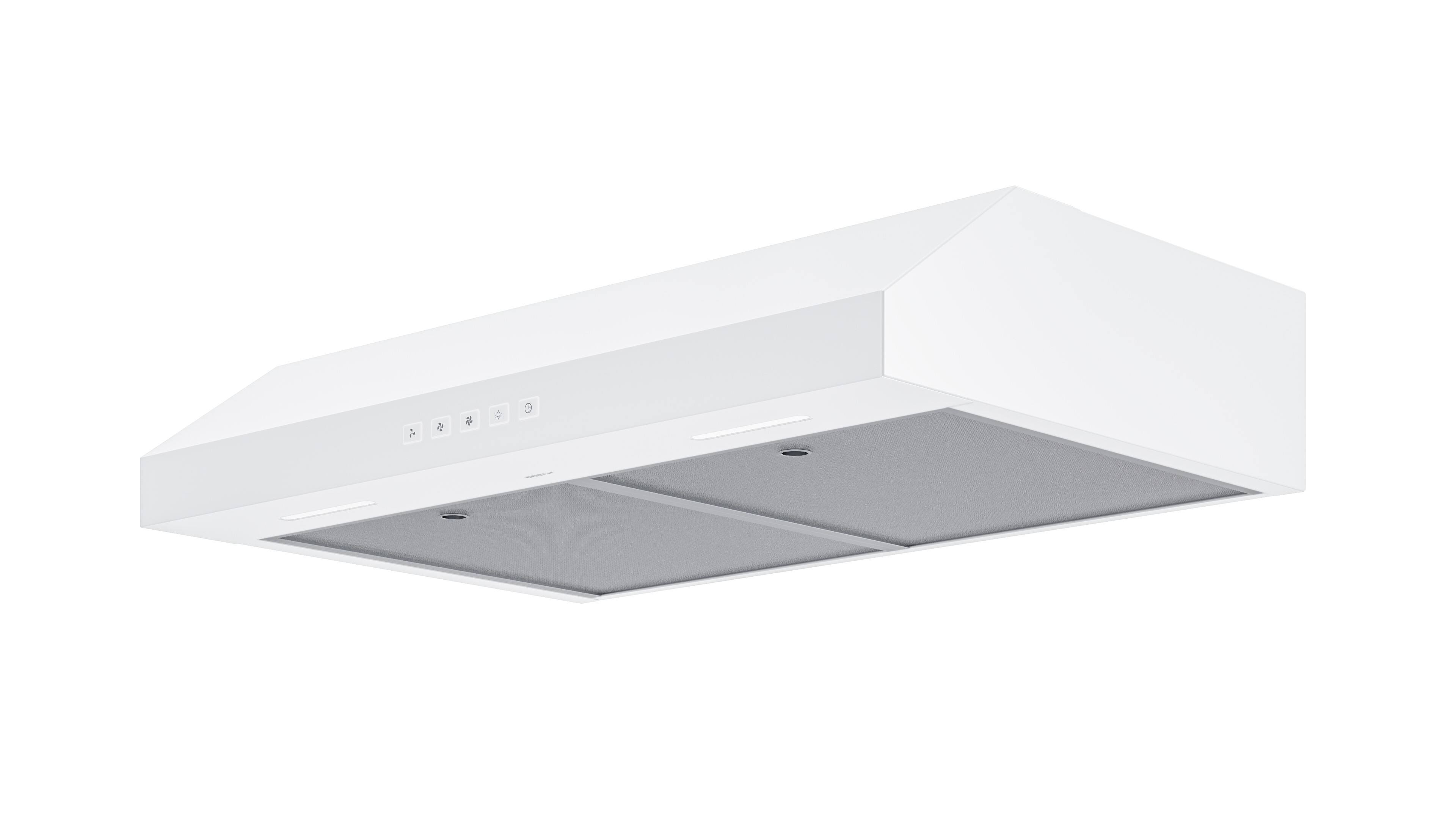 Left. Broan - Broan-NuTone 30-Inch Under Cabinet Range Hood, ENERGY STAR, 350 Max Blower CFM - White.