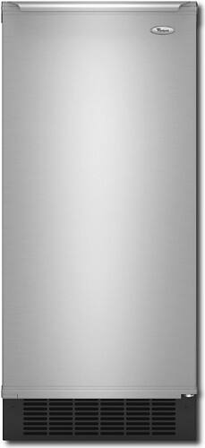 Front Standard. Whirlpool - 15" 50 lb. Built-In Icemaker - Stainless-Steel.