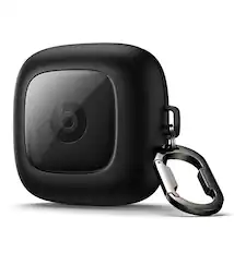 Front. SURITCH - Shockproof Case for Beats Powerbeats Pro Wireless Earbuds with Magnetic Lid Lock & Carabiner, Full-Body Drop Protection - Black.