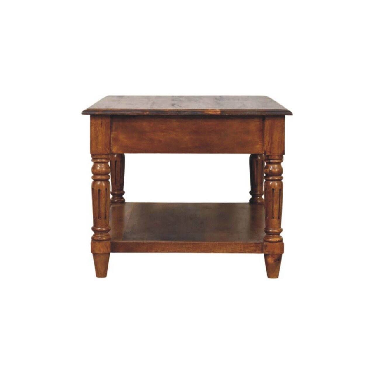 Alt View 6. Artisan Furniture - Artisan Furniture Solid Wood Turned legs Chestnut Coffee Table, 2 Drawers, Brown - Brown.