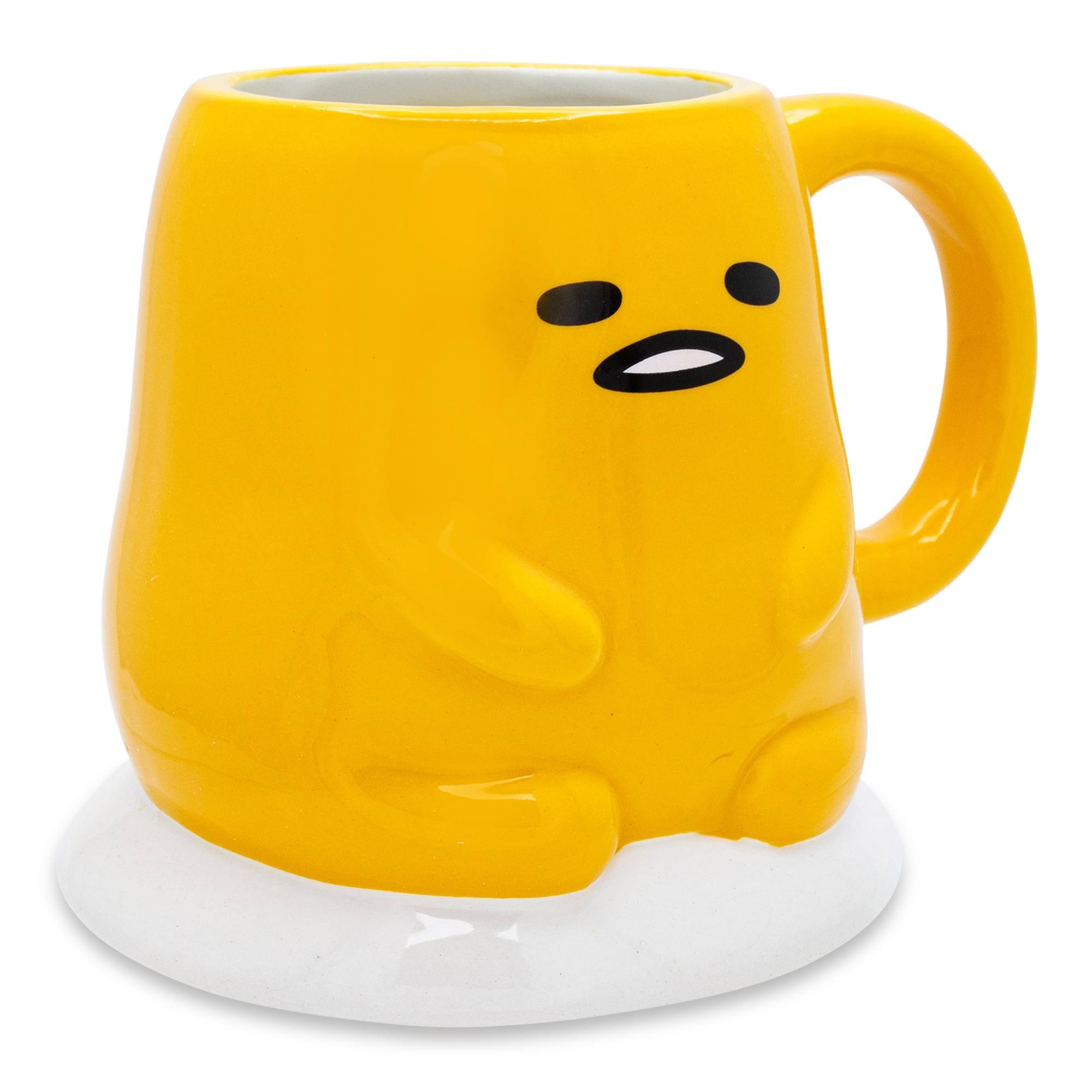 Alt View 1. Silver Buffalo - Sanrio Gudetama "Lazy Egg" Sculpted Ceramic Mug | Holds 20 Ounces - Yellow.
